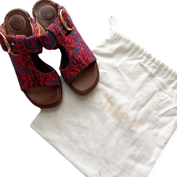 SOLD Chloé Tapestry Platform Mules - Picture 11 of 11
